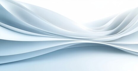 Obraz premium Abstract Digital Artwork Smooth Flowing White Curves Light Gray Background