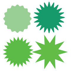 Set of blank multicolor star icons various shape isolated on white background. Vector illustration
