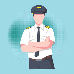 pilot vector art ilustration