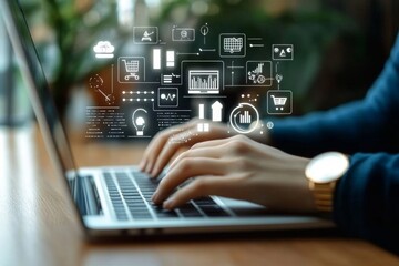 Digital Marketing Strategy for E-business and Direct Consumer Engagement with Shopping Icons