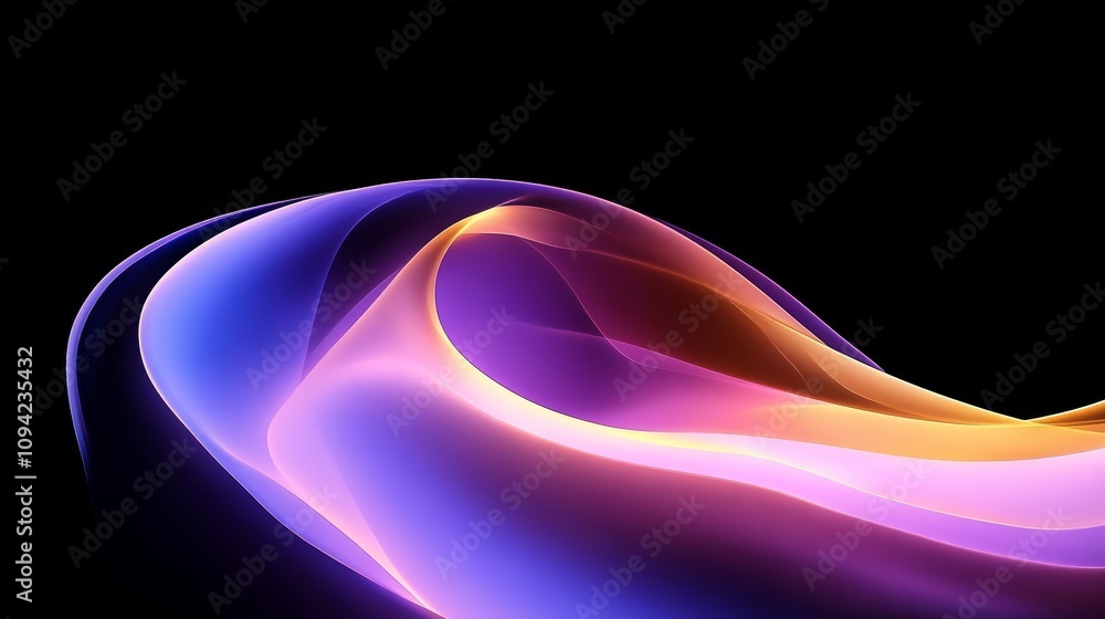 Poster abstract dark iridescent neon background fluid liquid wave motion 3d render gradient design for bann