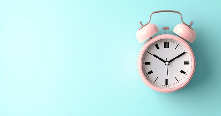 Vintage Pink Alarm Clock Midlife Pause Sign Break Menopause Hormone Replacement Therapy Concept