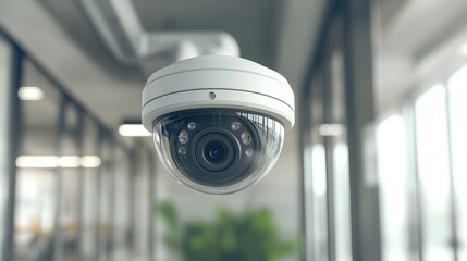Modern Dome Security Camera in Office