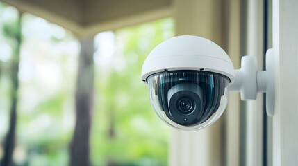Modern Security Camera on Exterior Wall