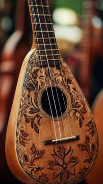 Close-up of kannel strings and decorations showcasing its cultural importance in Estonia
