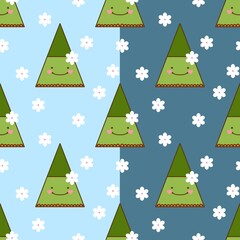 seamless pattern with a smile mountain