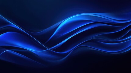 Fototapeta premium Abstract blue glowing wave background.