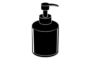 Hygienic Soap Dispenser Silhouette Vector Illustration - Hand Hygiene and Safety Design