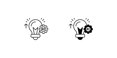 ai development set icon with white background vector stock illustration