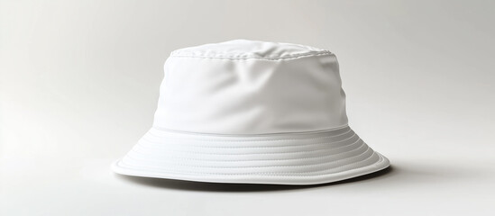 White Bucket Hat Mockup Front View.