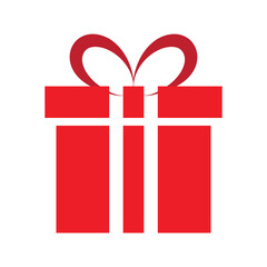 red gift box  icon vector with ribbon