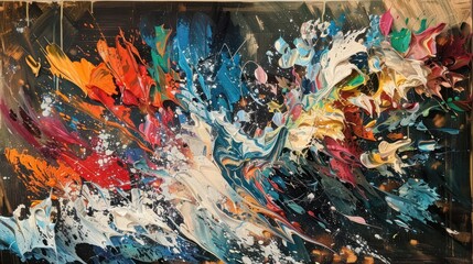Abstract colorful explosion paint.