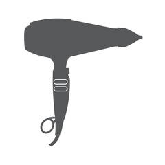Gray hairdryer on white background