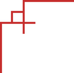 Chinese frame corner ornament. Traditional decorative elements with lines, corners, borders, frames, headers. Suitable elegant design illustration