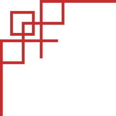 Obraz premium Chinese frame corner ornament. Traditional decorative elements with lines, corners, borders, frames, headers. Suitable elegant design illustration