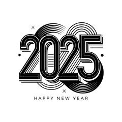 2025 New Year Design. Modern Minimalist Typography