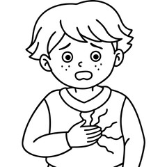 child with heartburn illustration