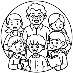 Obraz premium children and teachers