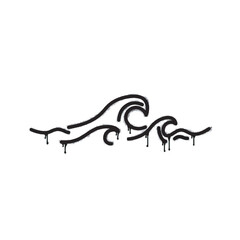 Spray waves icon isolated on white background. oversprayed wave graffiti icon in black on white. Vector illustration.
