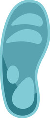 Light blue footprint showing shape and texture, isolated on white background