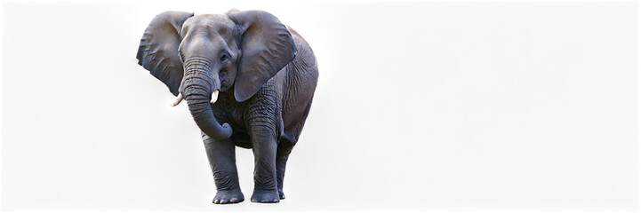 Fototapeta premium A majestic elephant in watercolor, with soft gray tones and a sense of grandeur, set on a transparent background.