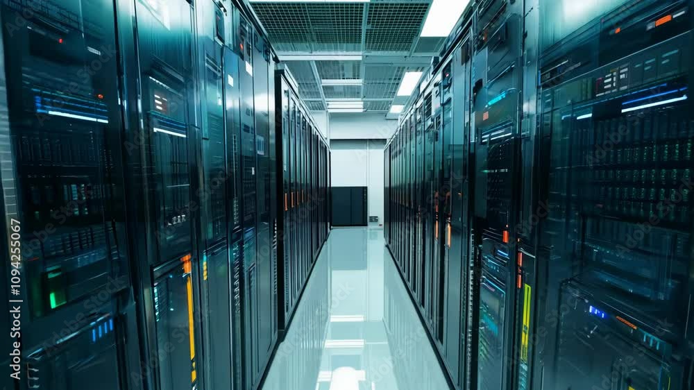 Aufkleber exploring the interior of a modern data center with advanced technology and impressive infrastructur