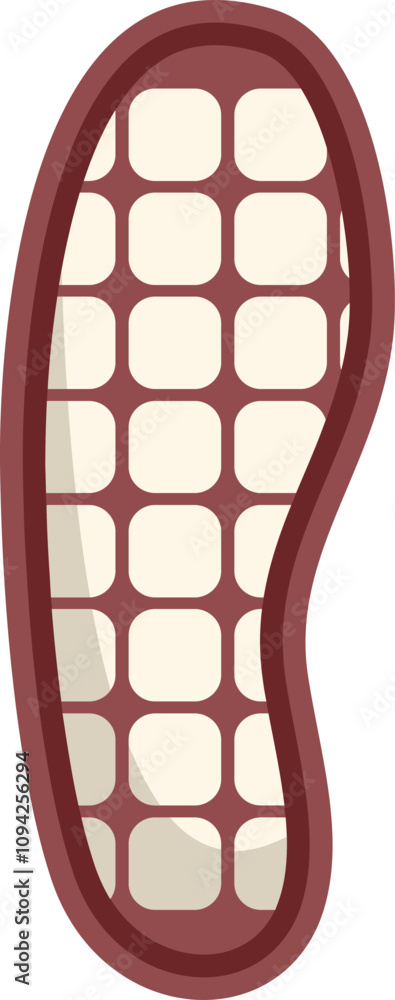 Poster orthopedic insole showing its bottom with a grid pattern, designed to provide comfort and support fo