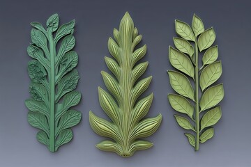 Coastal Foliage Shaped Designs in Three-Dimensional Format