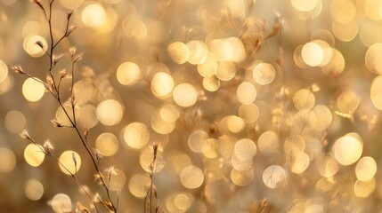 Golden bokeh lights natural setting abstract photography outdoor environment close-up view nature's beauty in focus © nikomsolftwaer