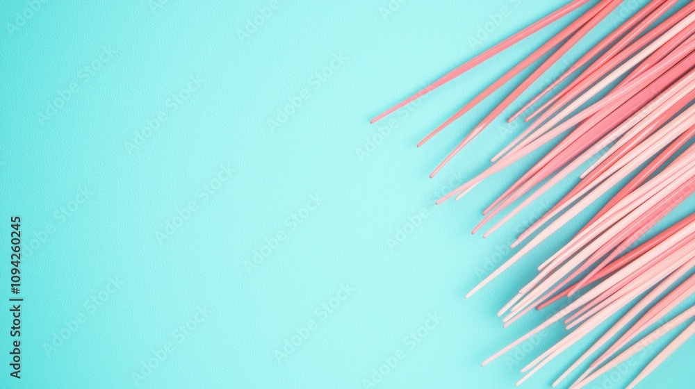 Poster a minimalist flat lay image of bobby pins arranged in geometric patterns against a pastel background