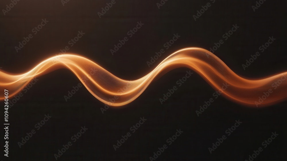 Poster a smooth, glowing wave of light flows gracefully against a dark backdrop, creating an ethereal and d