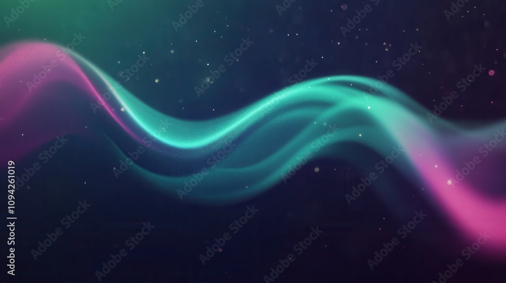 Aufkleber a vibrant wave of colorful light flows smoothly against a dark background, creating a mesmerizing an