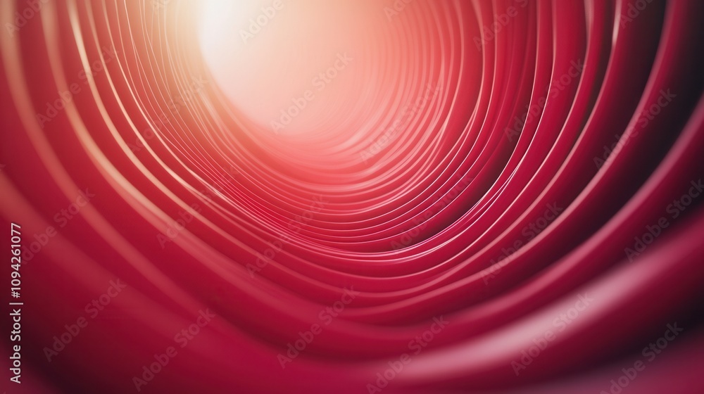 Poster a vibrant, abstract view of concentric red shapes, creating a sense of depth and warmth, reminiscent