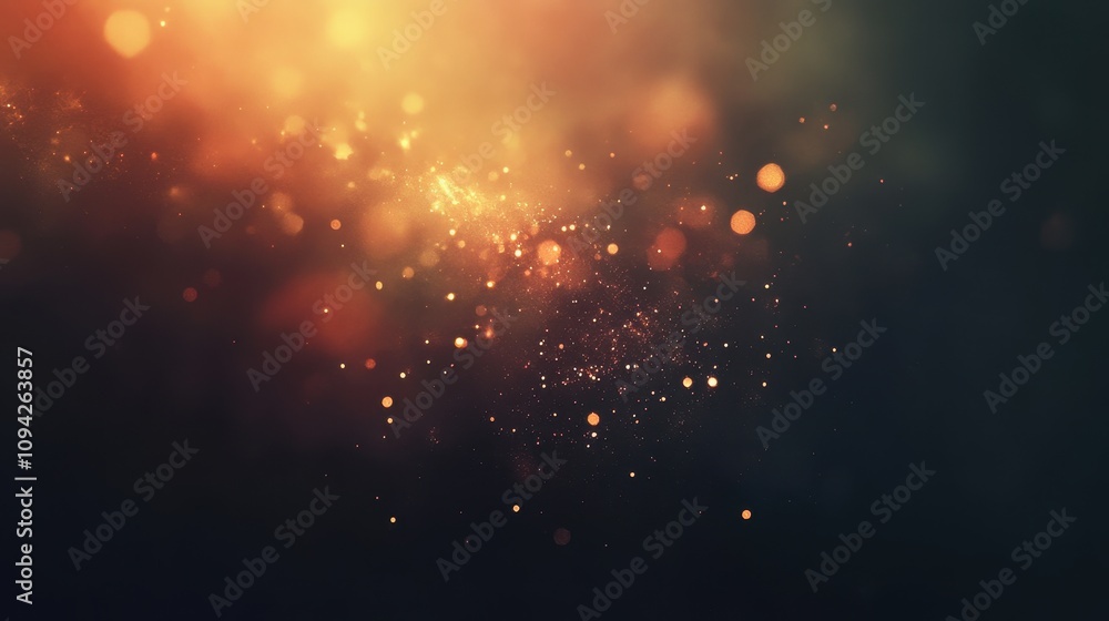 Poster a blurred background with shimmering particles creating a dreamy, ethereal atmosphere.