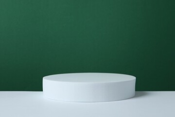 White podium on color background 