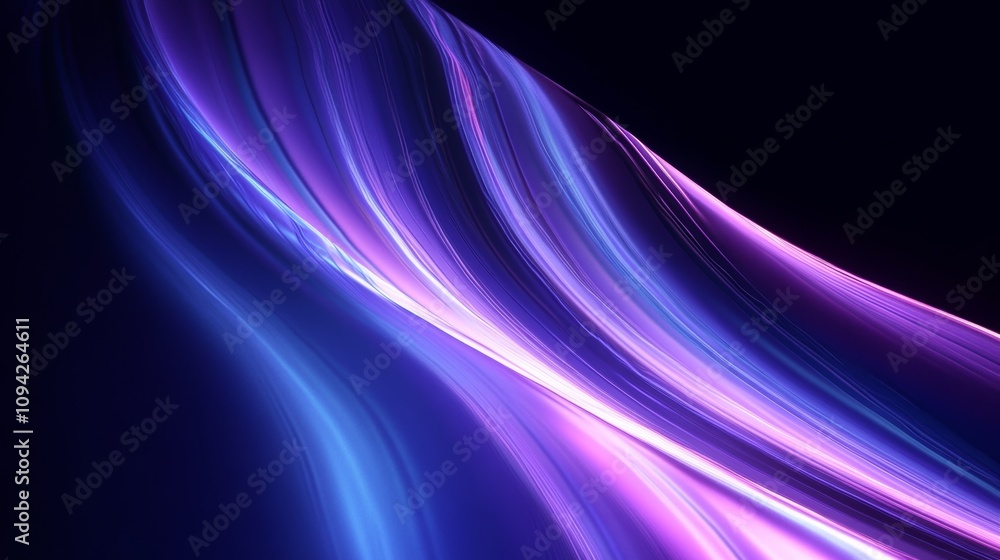 Poster abstract neon wave in motion dark background 3d render holographic iridescent gradient
