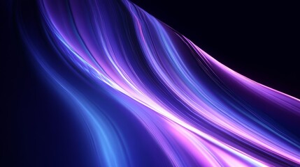 Obraz premium Abstract Neon Wave in Motion Dark Background 3D Render Holographic Iridescent Gradient