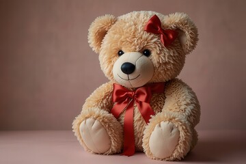 Obraz premium bear, toy, teddy, christmas, animal, love, soft, gift, teddy bear, object, fluffy, isolated, heart, brown, child, plush, sitting, cuddly, childhood, stuffed, holiday, fur, doll, furry, hat