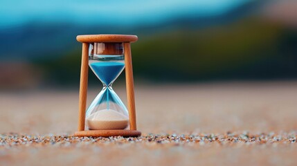 An hourglass with sand slowly trickling through, representing the limited nature of time and the need for focused effort and efficient utilization.