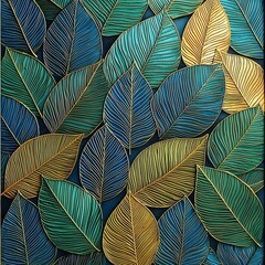 Exotic Leaf Pattern Featuring Thai Jungle Foliage with Intricate Veins and Vibrant Natural Texture