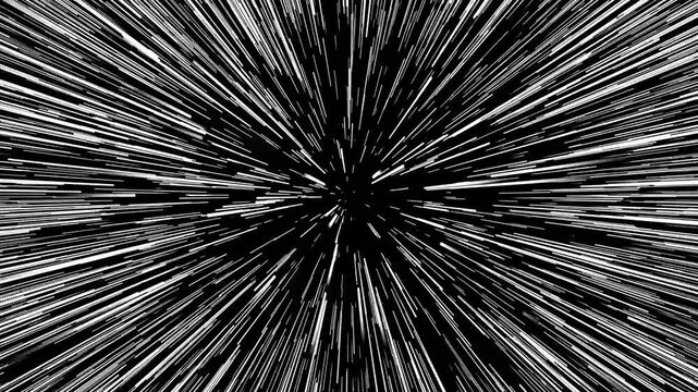 animated star light speed effect on dark backgroud