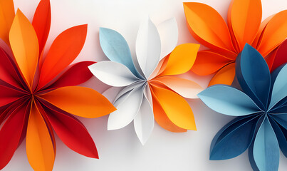 modern 2D doodle cartoon flower concept with open space for text, featuring whimsical floral and leafy elements on crisp white backgrounds.