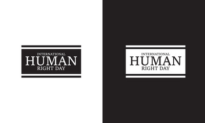 Handwritten brush calligraphy International Human Rights Day. Vector illustration. isolated on white and black background. EPS 10