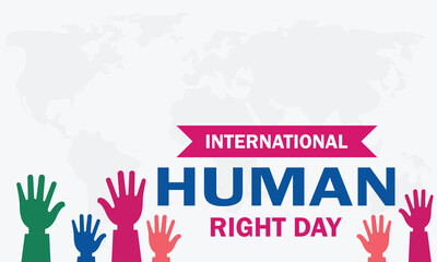 International human right day background celebrated on 10 December.   illustration Template for Poster, Banner, Greeting, Card, Flyer, Cover, Sale, Promotion. Vector Illustration. EPS 10