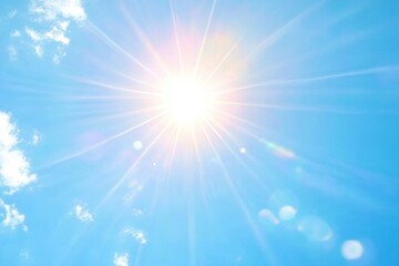 Sunlight Burst Bright Blue Sky Lens Flare Halos Daylight Nature Landscape Optical Effects