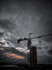 construction site with crane