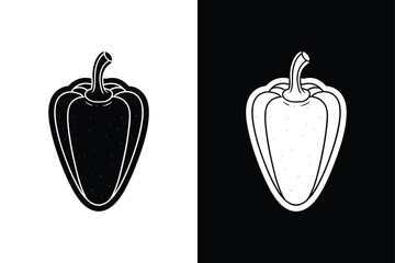 Paprika Silhouette Logo. Flat Vector Glyph Illustration