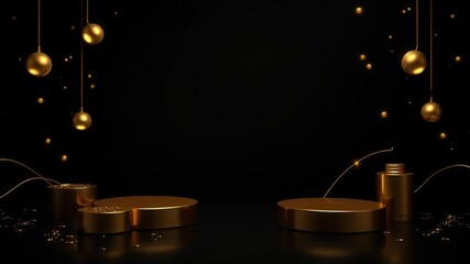 Golden accents on a black background creating a striking contrast that highlights the value and exclusivity of premium products, contrasting colors, upscale design