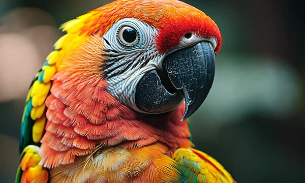 A close-up of a colorful parrot showcasing vibrant feathers.