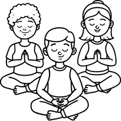  children meditating